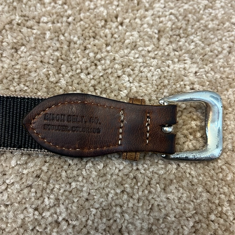 Handcrafted Brown Leather & Black Patterned Women’s Belt - Picture 5 of 7